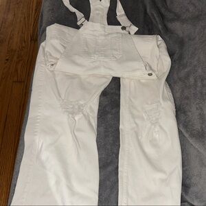 Hollister White Denim Jumpsuit